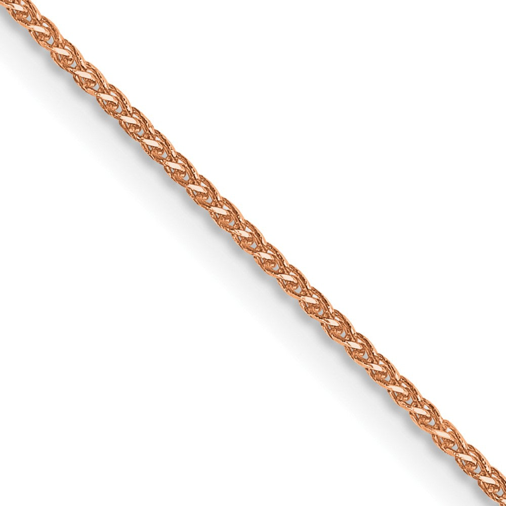 14K Rose Gold Diamond-Cut Spiga Chain — 1.05 mm