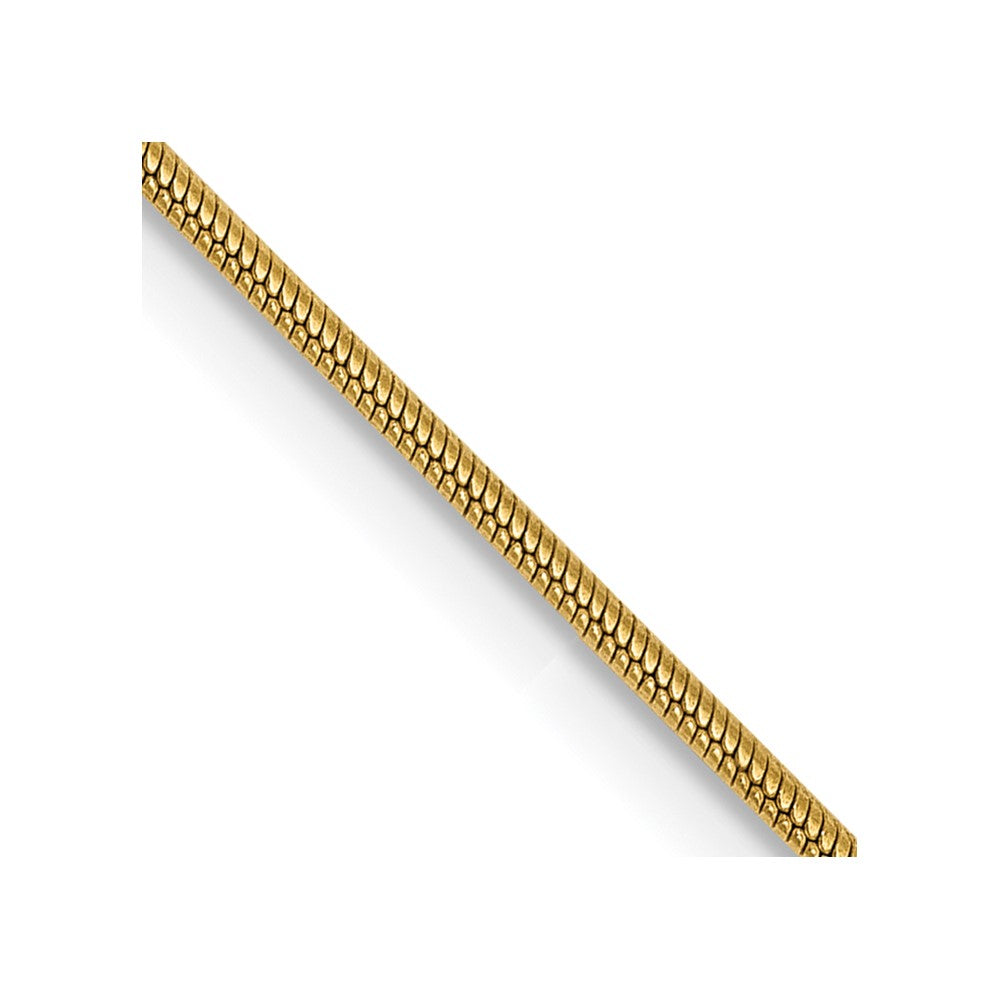 14K Yellow Gold Round Snake Chain — 0.9 mm