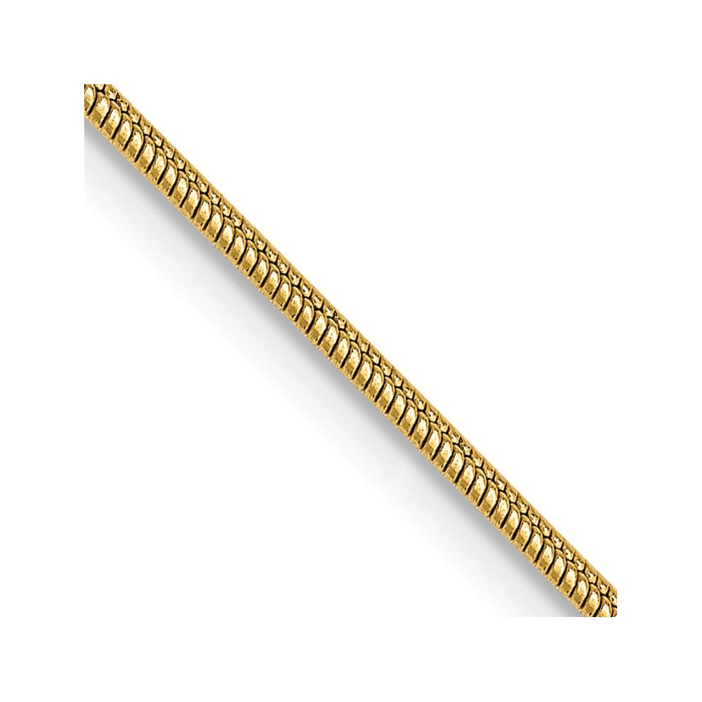14K Yellow Gold Round Snake Chain — 1.1 mm