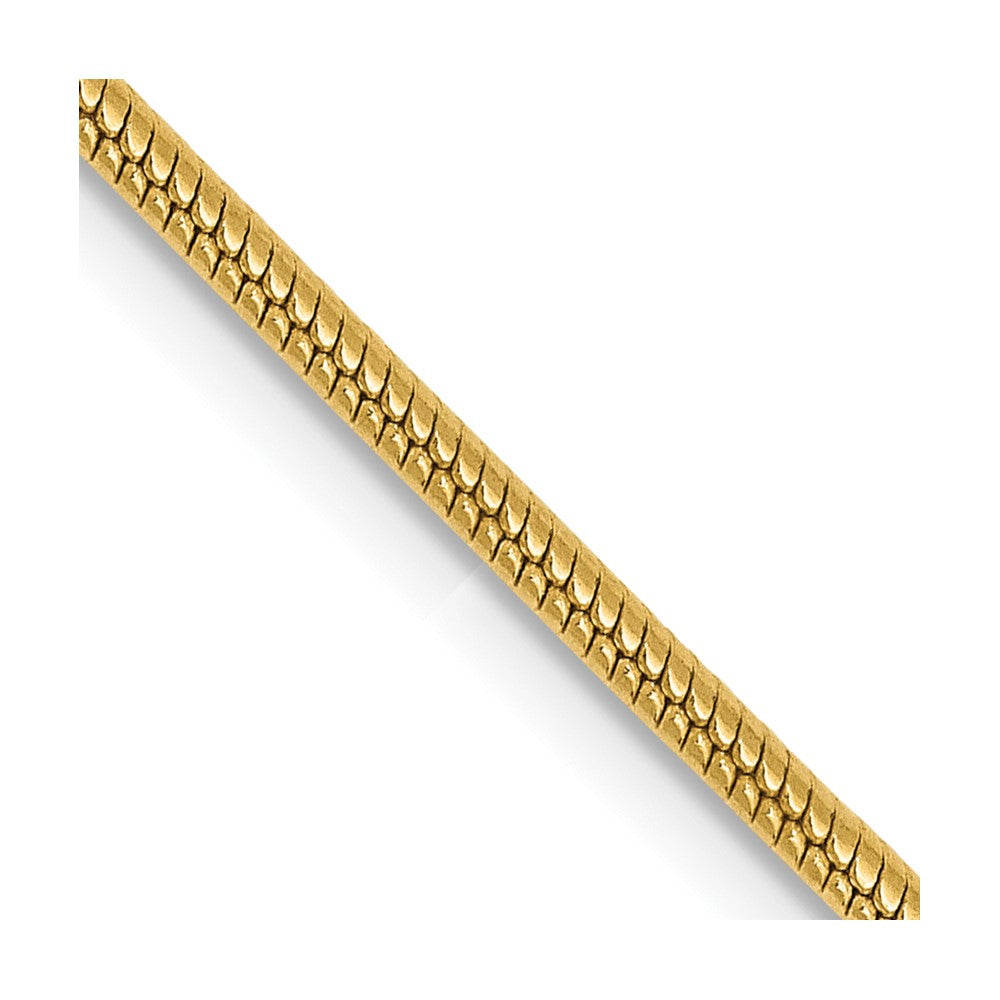 14K Yellow Gold Round Snake Chain — 1.6 mm