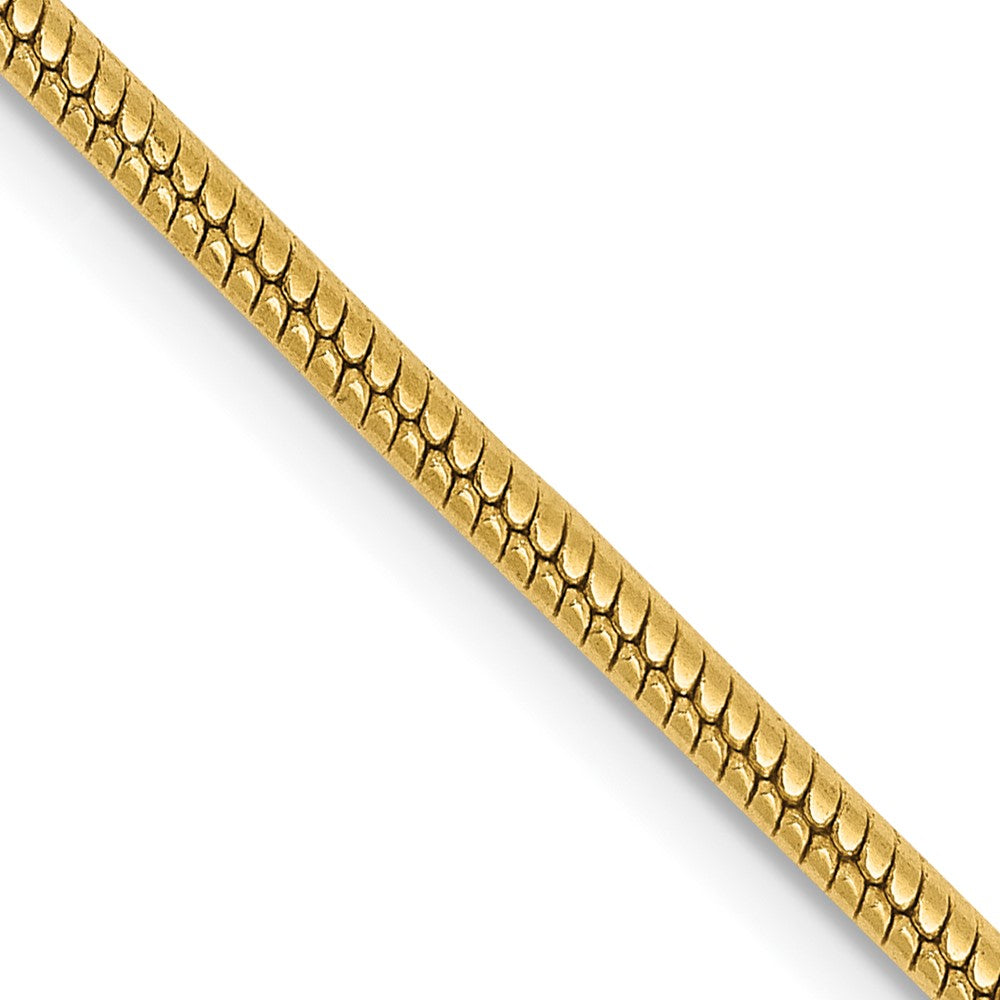 14K Yellow Gold Round Snake Chain — 1.85 mm