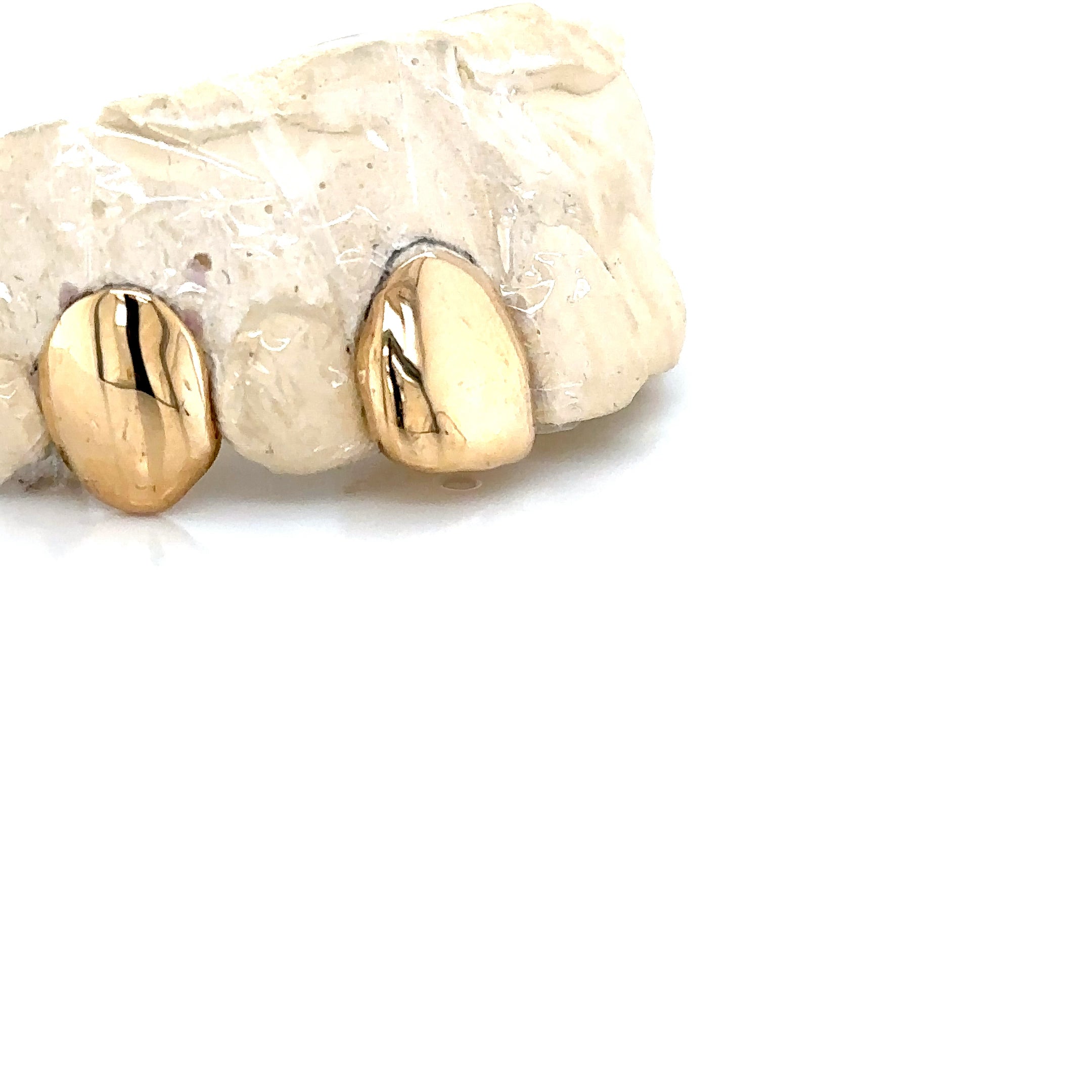 2pc Gold Front Tooth Fang Top Grillz