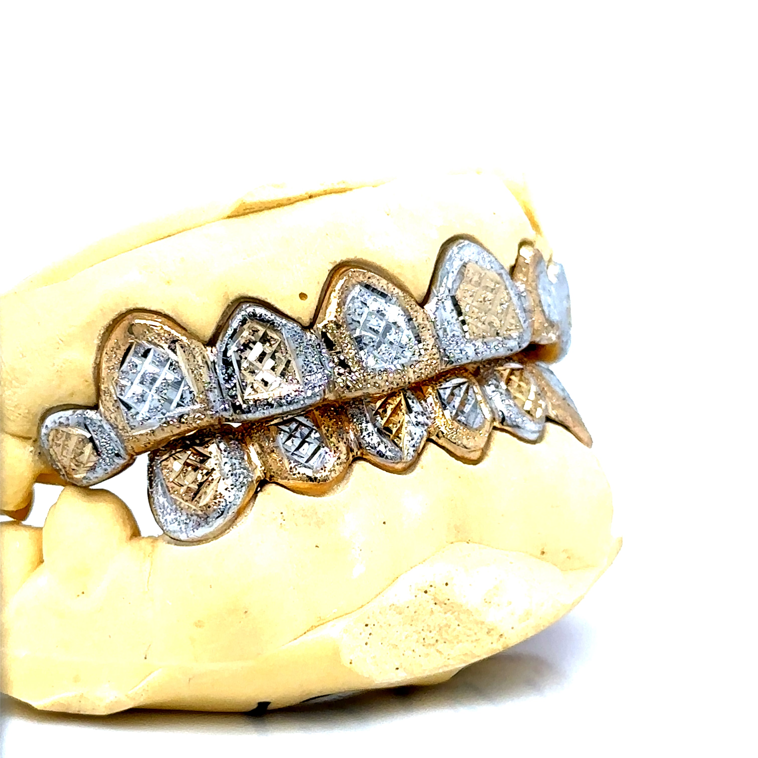 14pc Two Tone Sunburst Cut Grillz