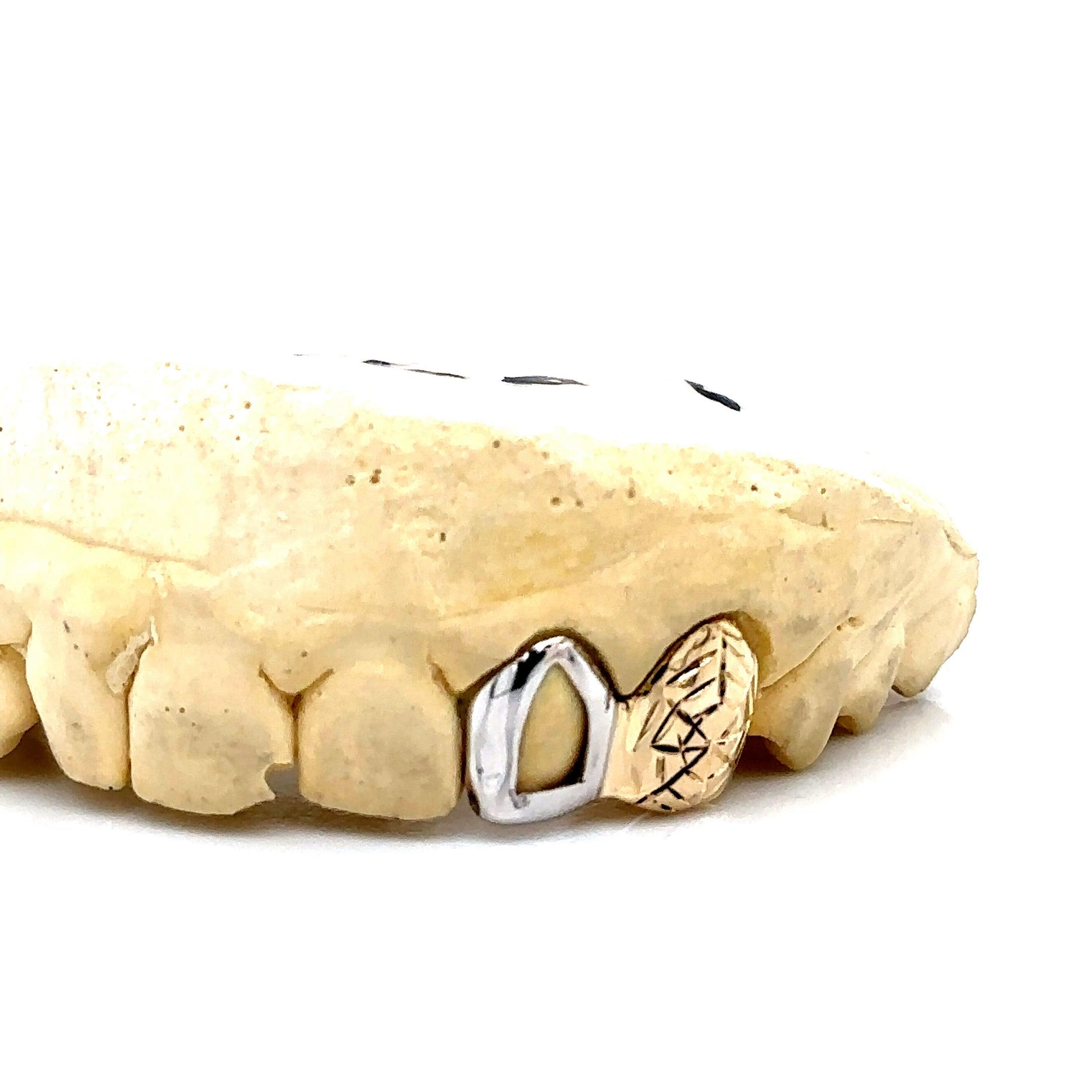 2pc Gold Spiderweb Cut Top Grillz