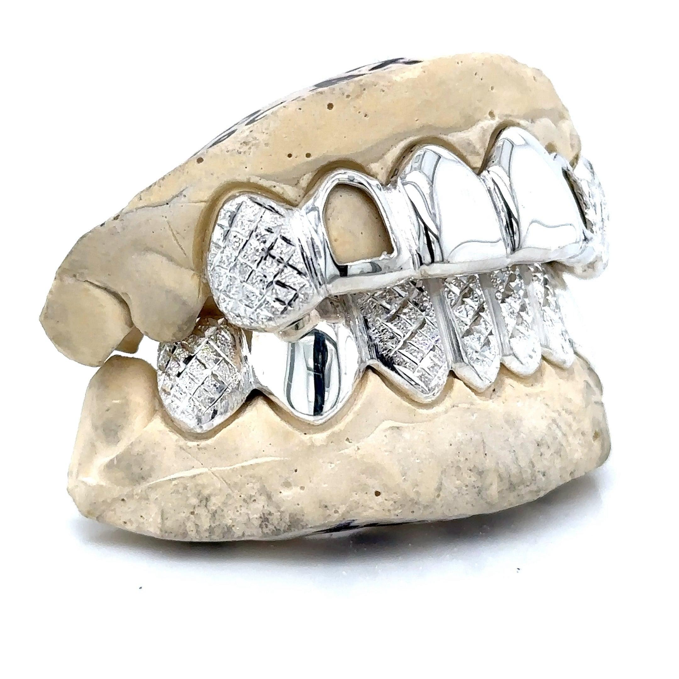 14pc Silver Snowflake Open Face Grillz