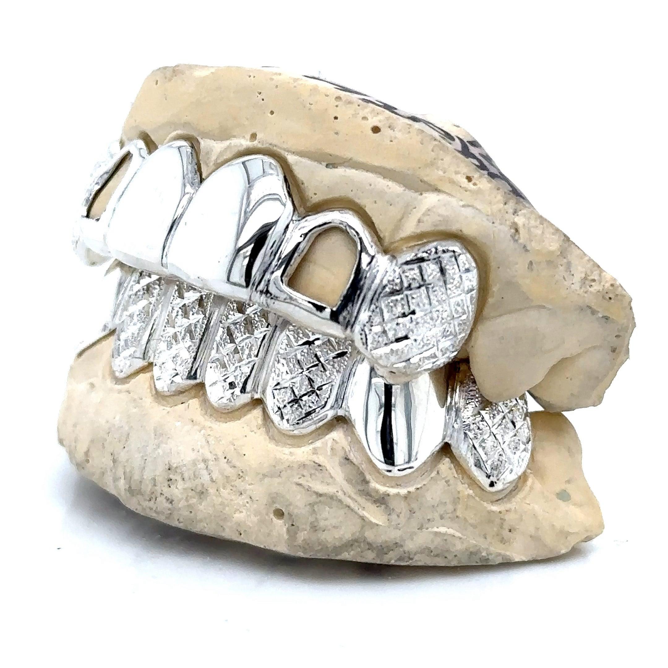 14pc Silver Snowflake Open Face Grillz