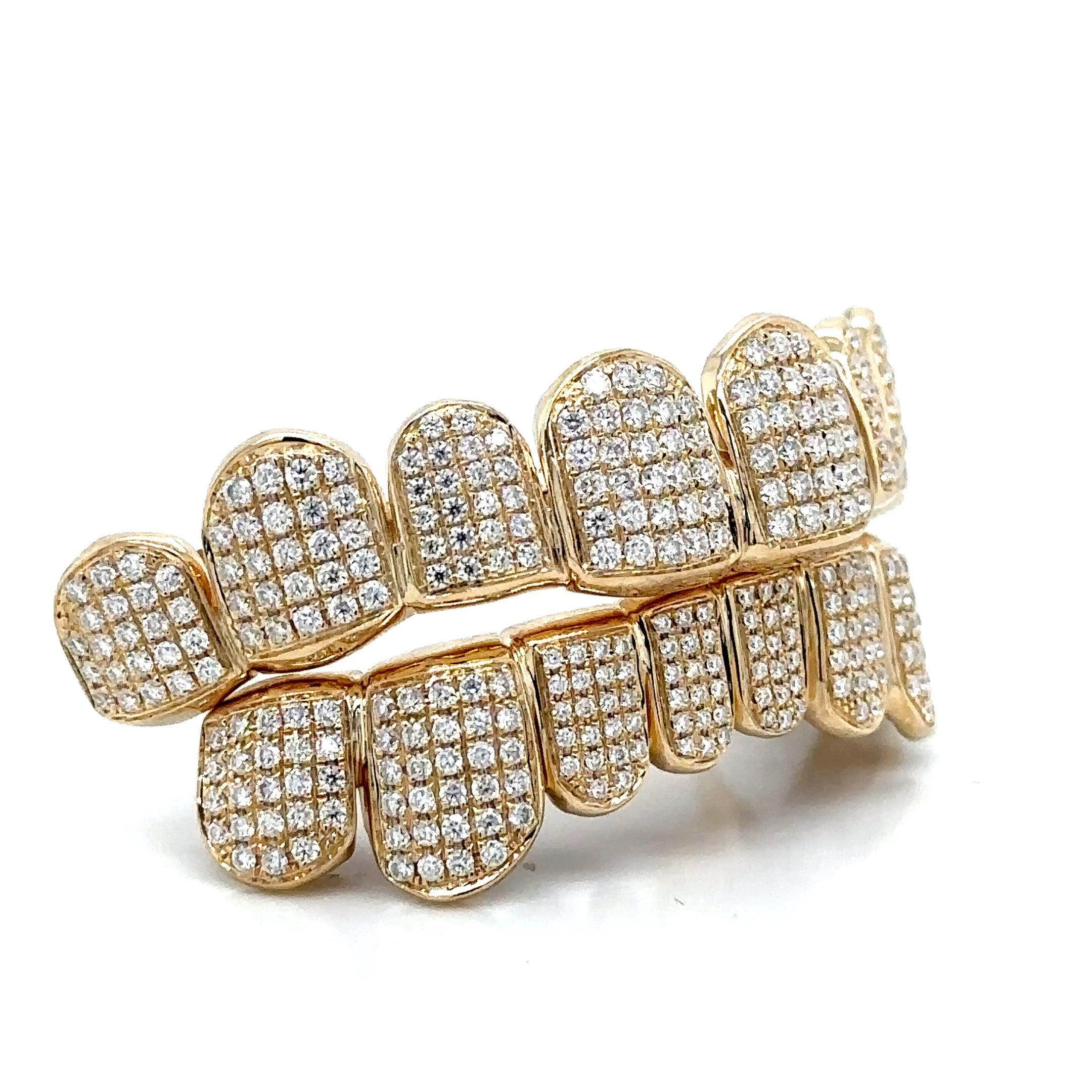 16pc Gold Moissanite Grillz