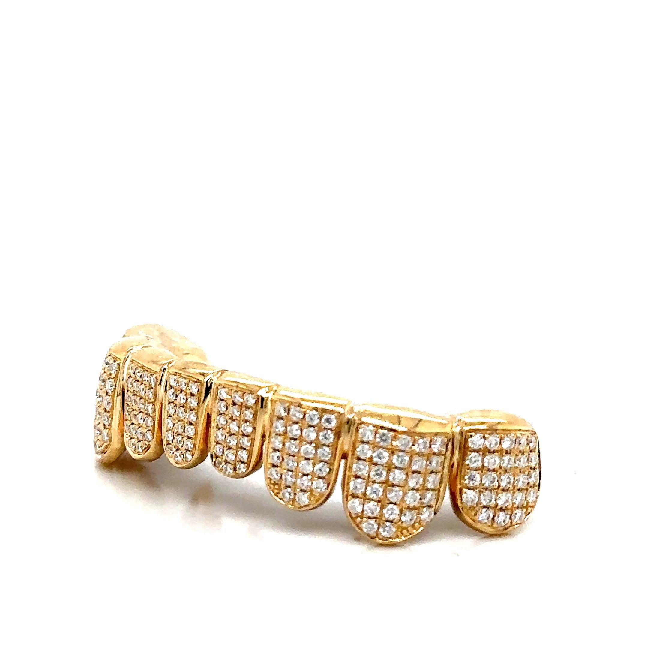 8pc Gold Moissanite Bottom Grillz