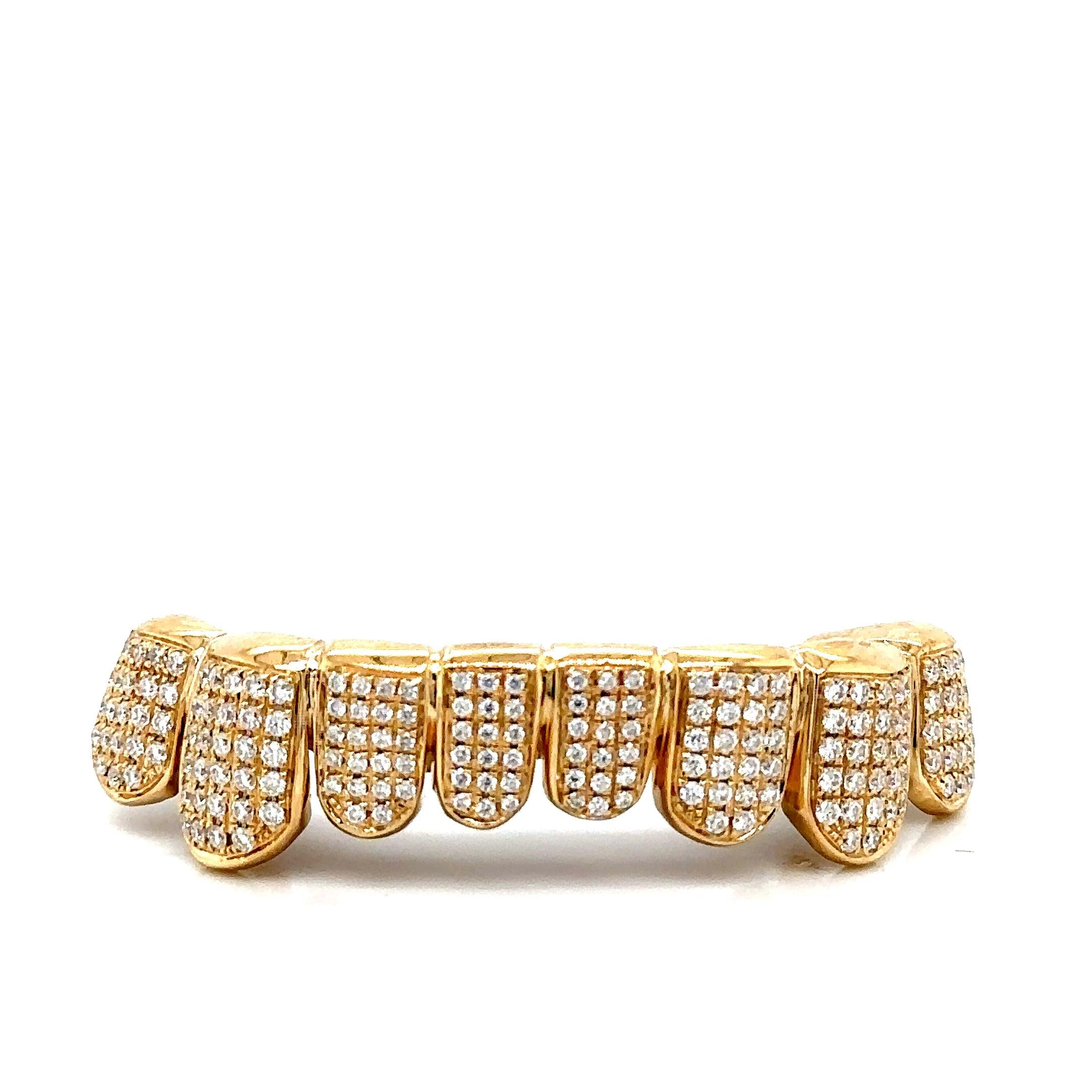 8pc Gold Moissanite Bottom Grillz