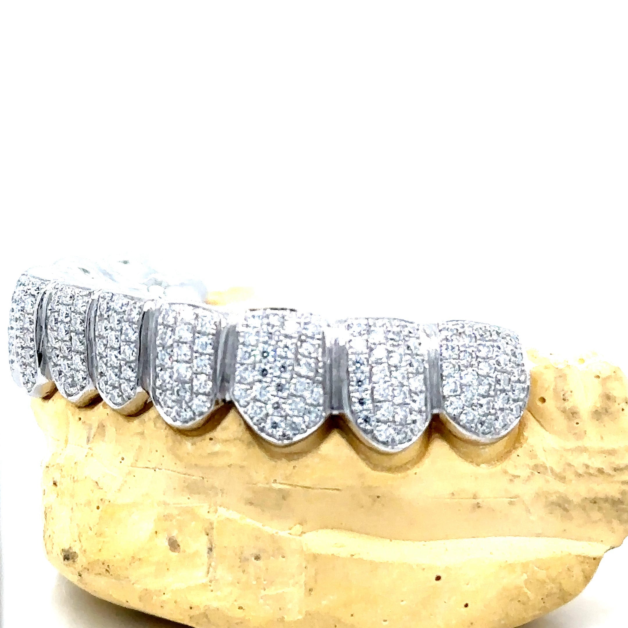 10pc Silver Moissanite Bottom Grillz