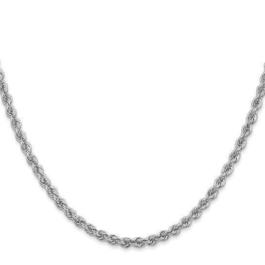 14k White Gold 3.0mm Regular Rope Chain