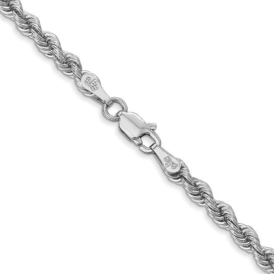 14k White Gold 3.0mm Regular Rope Chain