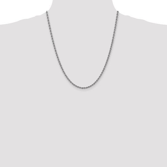 14k White Gold 3.0mm Regular Rope Chain