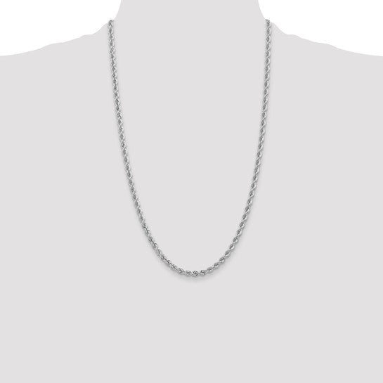 14k White Gold 3.0mm Regular Rope Chain