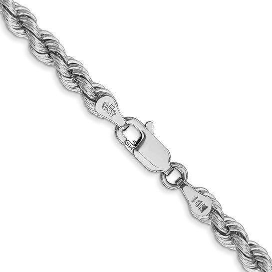 14k White Gold 4.0mm Regular Rope Chain