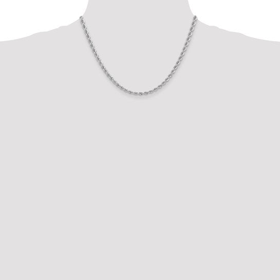 14k White Gold 4.0mm Regular Rope Chain