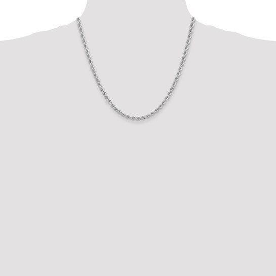 14k White Gold 4.0mm Regular Rope Chain