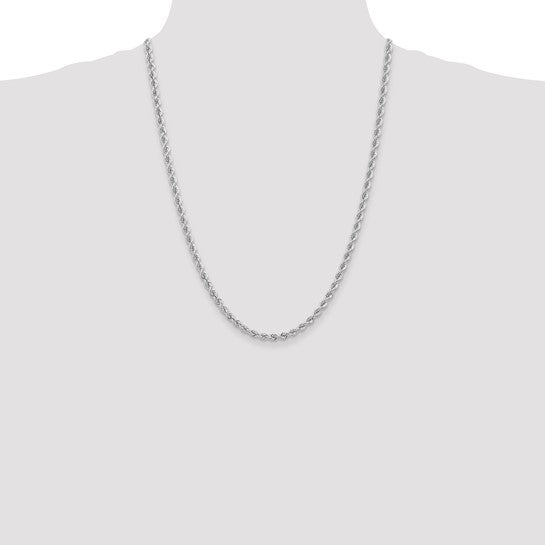 14k White Gold 4.0mm Regular Rope Chain