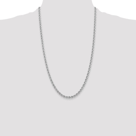 14k White Gold 4.0mm Regular Rope Chain