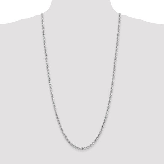 14k White Gold 4.0mm Regular Rope Chain