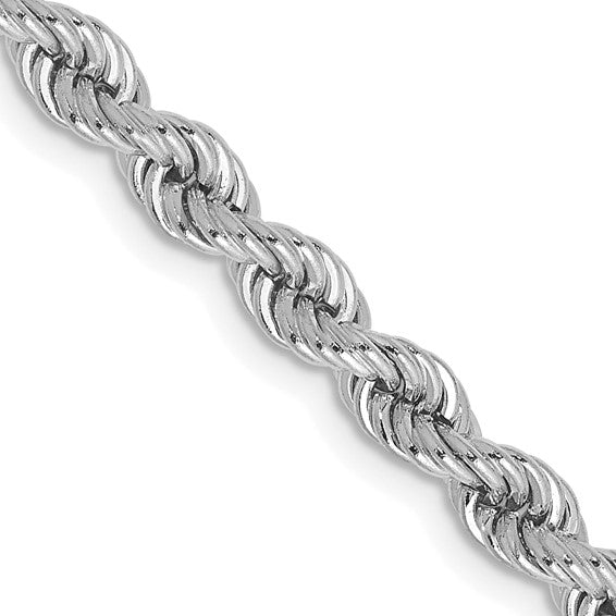 14k White Gold 4.0mm Regular Rope Chain