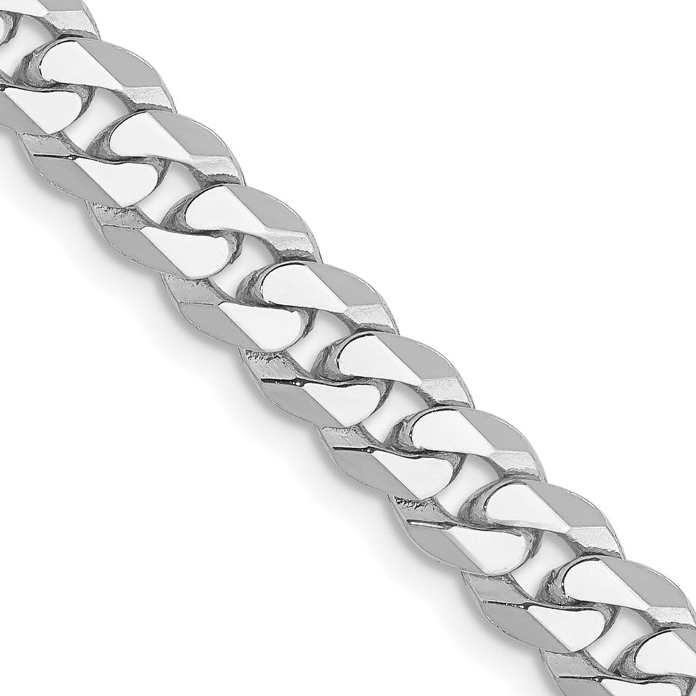 14K White Gold Flat Beveled Curb Chain — 5.75 mm