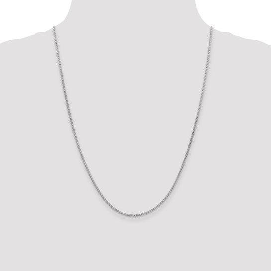 14k White Gold 1.9mm Flat Wheat Chain