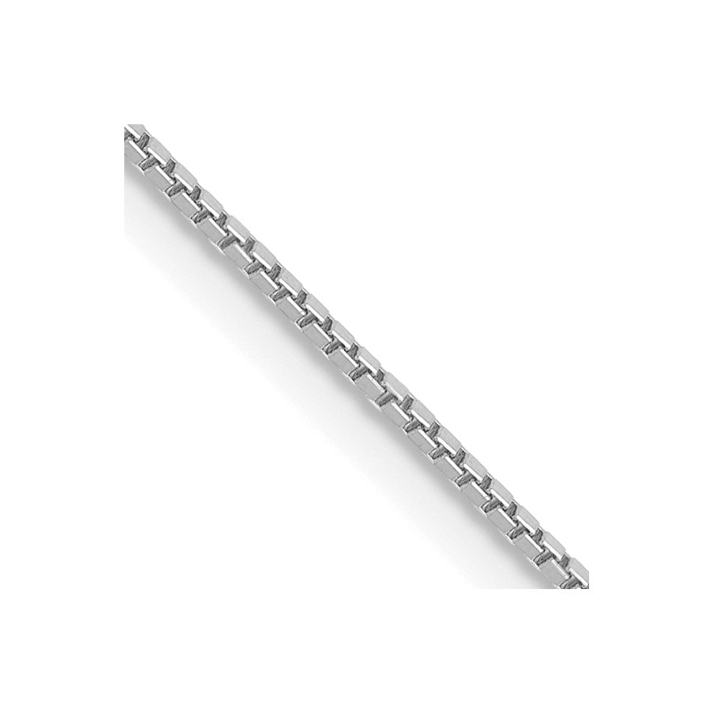 14K White Gold Box Chain — 0.9 mm