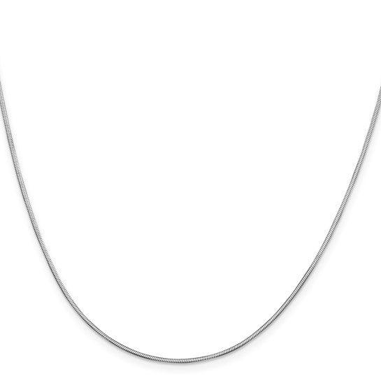 14k White Gold 1.00mm Octagonal Snake Chain