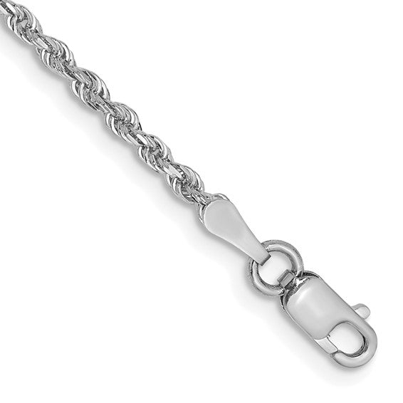 14k White Gold 2.25mm Diamond Cut Quadruple Rope Chain