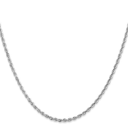 14k White Gold 2.25mm Diamond Cut Quadruple Rope Chain