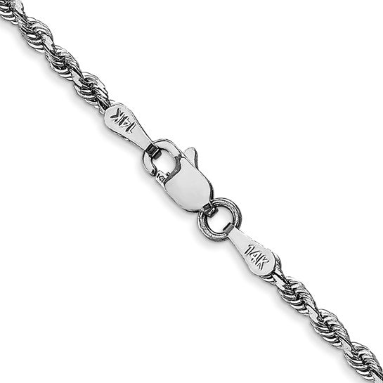 14k White Gold 2.25mm Diamond Cut Quadruple Rope Chain