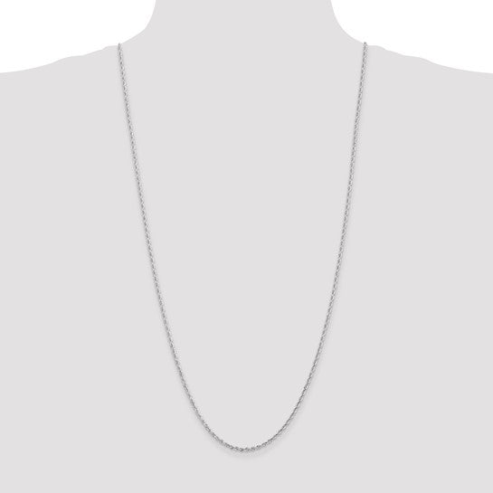 14k White Gold 2.25mm Diamond Cut Quadruple Rope Chain