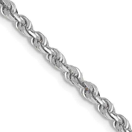 14k White Gold 3.0mm Diamond Cut Quadruple Rope Chain