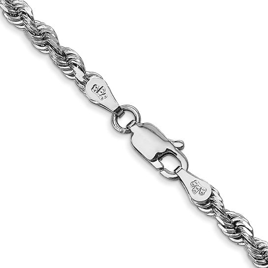 14k White Gold 3.35mm Diamond Cut Quadruple Rope Chain