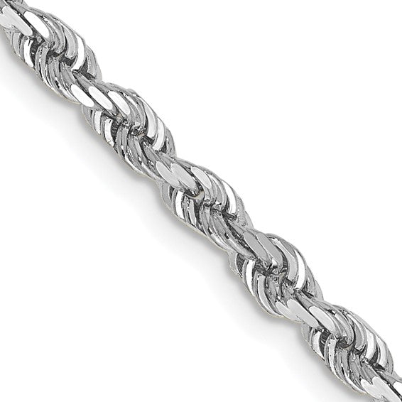 14k White Gold 3.35mm Diamond Cut Quadruple Rope Chain