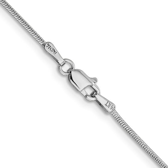 14k White Gold 1.1mm Round Snake Chain