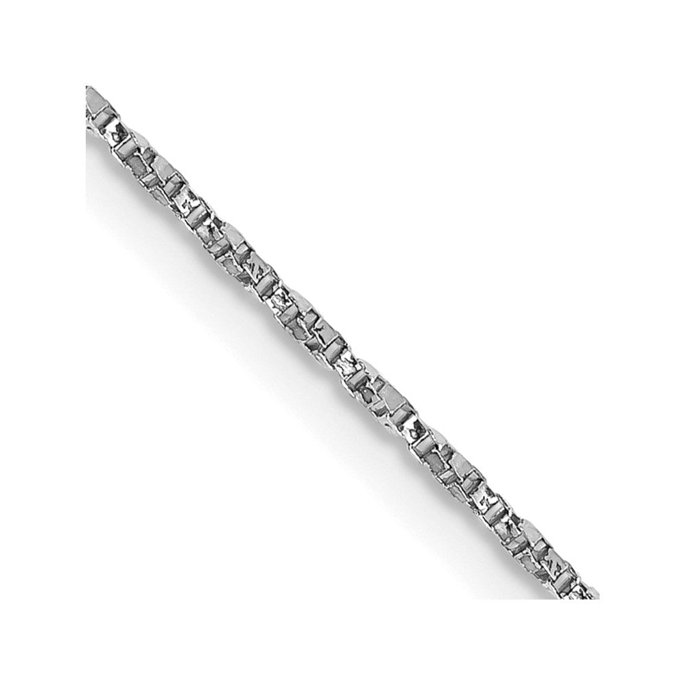 14K White Gold Twisted Box Chain — 0.95 mm