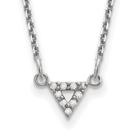 14k Diamond 6mm Triangle Necklace