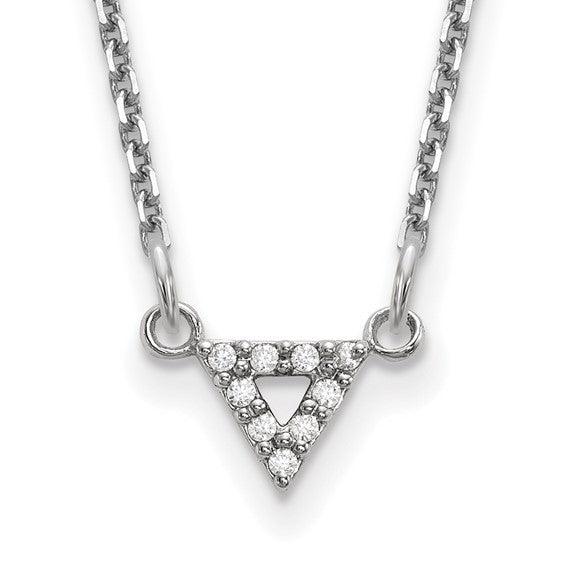 14k Diamond 6mm Triangle Necklace