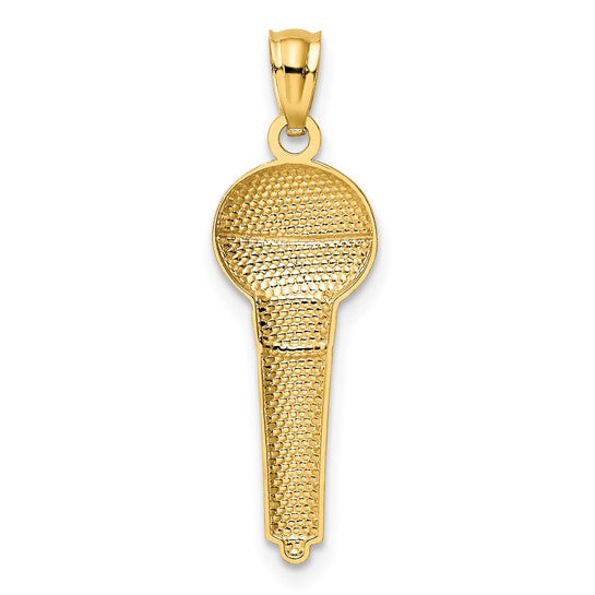 14k Two Tone Microphone Pendant