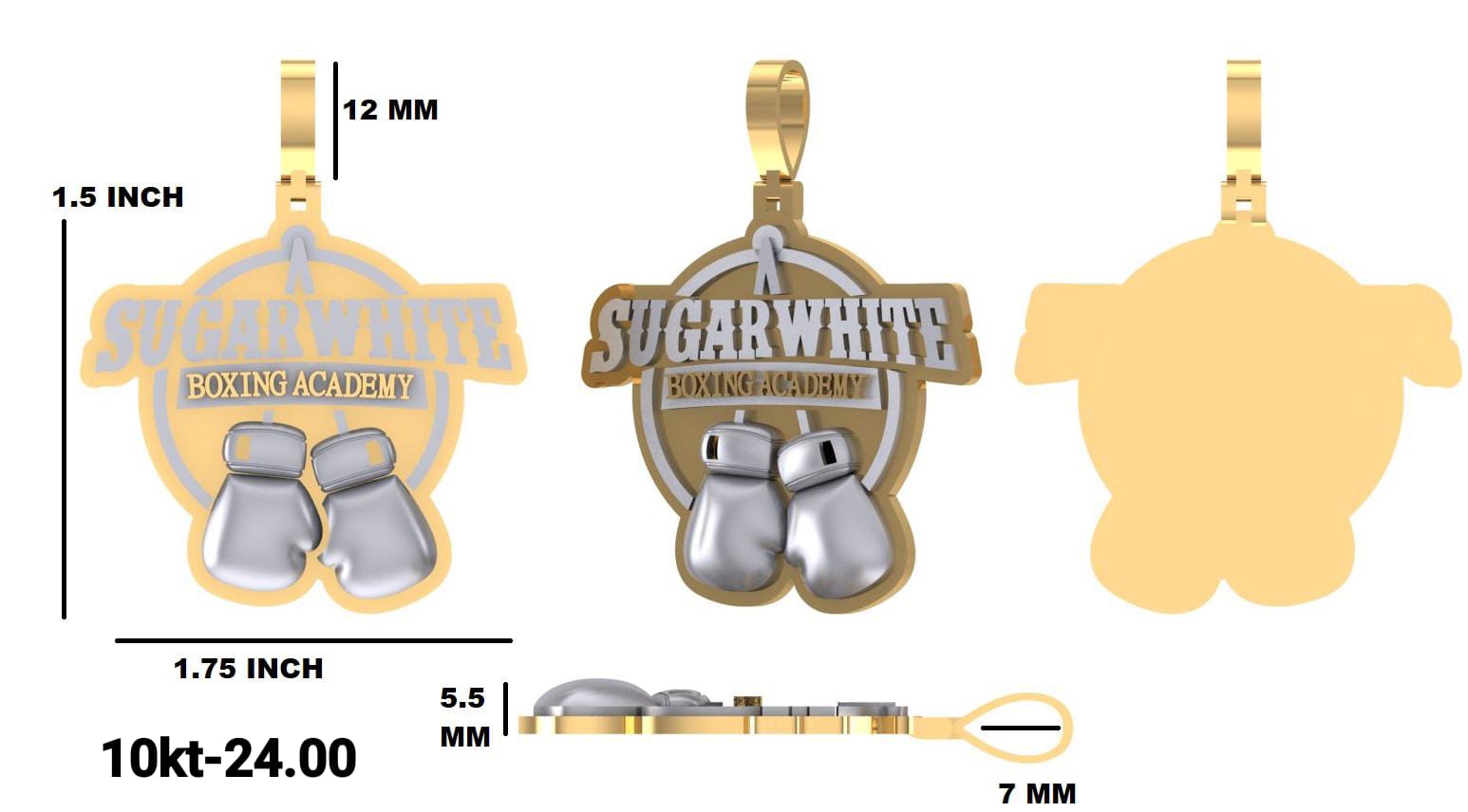 10k Gold Moissanite Custom SugarWhite Pendant