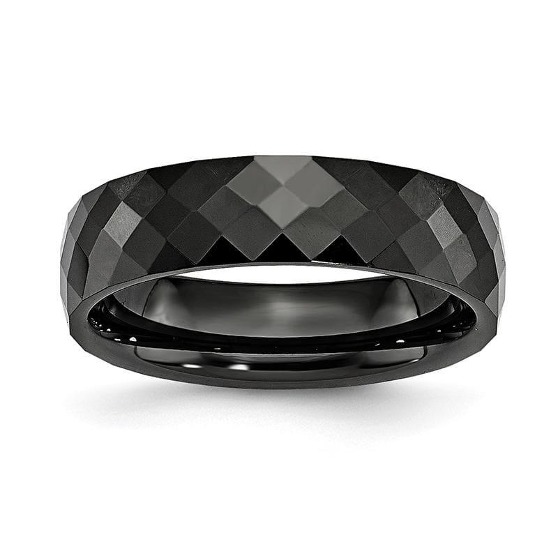 Ceramic Black 6mm Faceted Polished Band - Seattle Gold Grillz