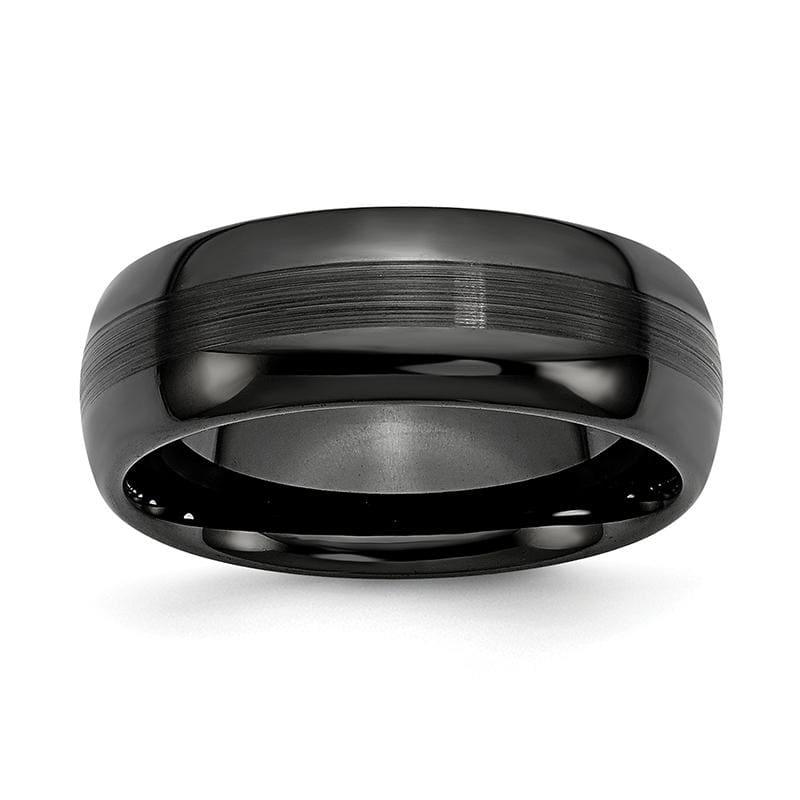 Ceramic Black 8mm Brushed and Polished Band - Seattle Gold Grillz