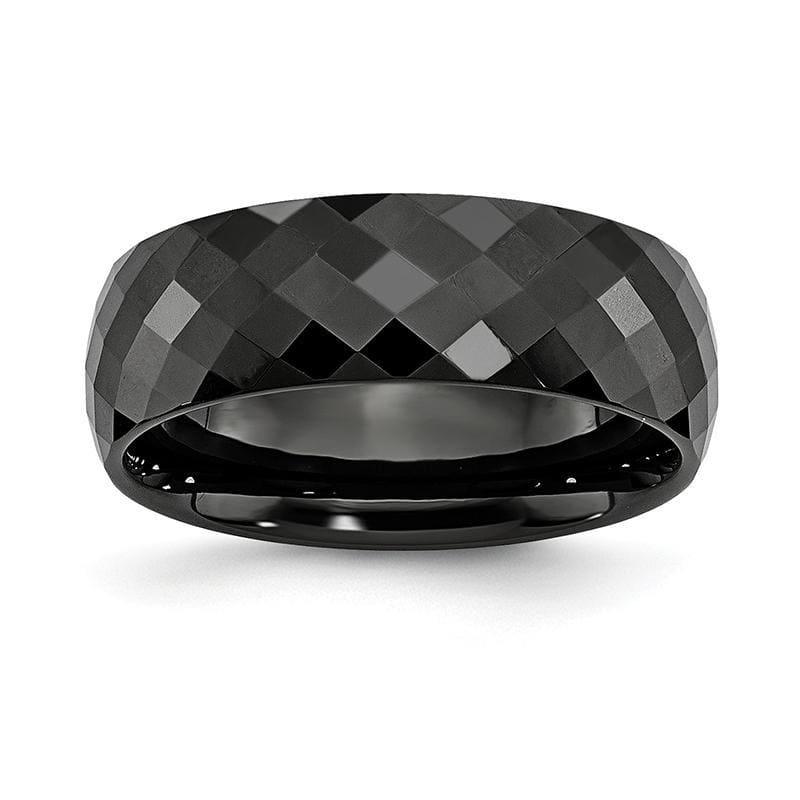 Ceramic Black Faceted 7.5mm Polished Band - Seattle Gold Grillz