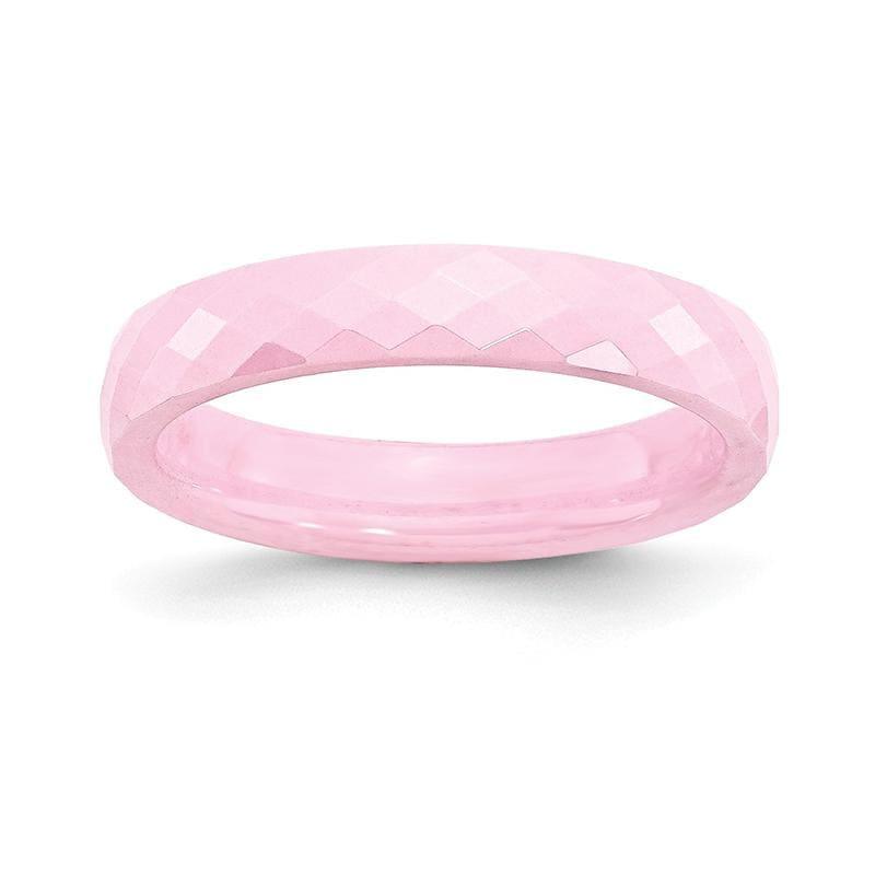 Ceramic Pink 4mm Faceted Polished Band - Seattle Gold Grillz