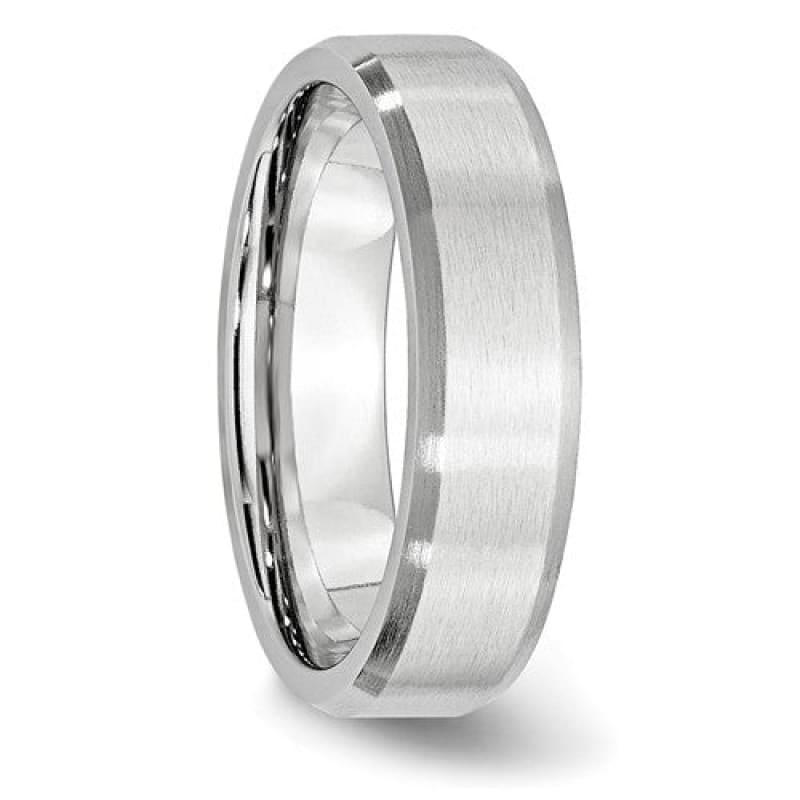 Cobalt Beveled Edge All Satin 6mm Band - Seattle Gold Grillz