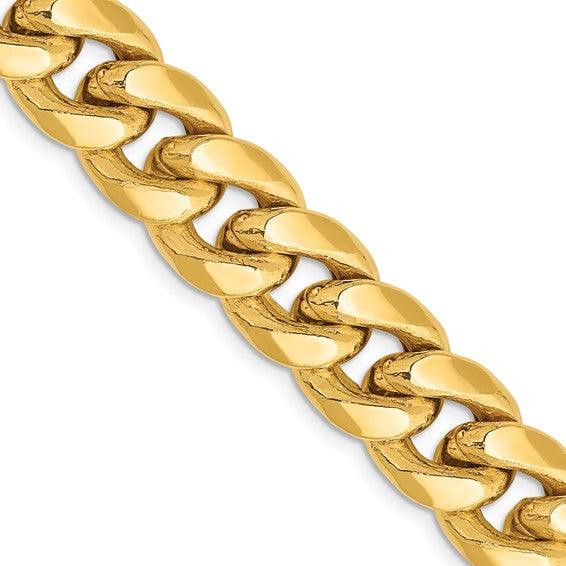 Gold 11mm Semi Solid Miami Cuban Link Chain - Seattle Gold Grillz