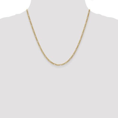 Gold 2.5mm Figaro Chain - Seattle Gold Grillz