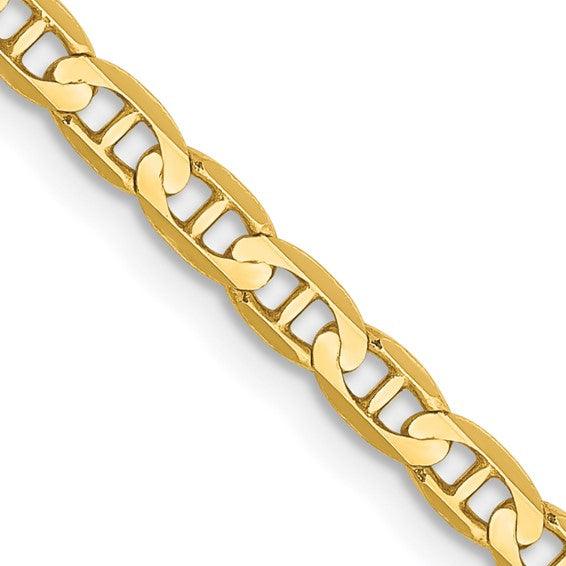 Gold 3mm Concave Anchor Chain - Seattle Gold Grillz